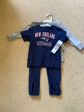 NFL New England Patriots Navy and Gray Kids Matching Set